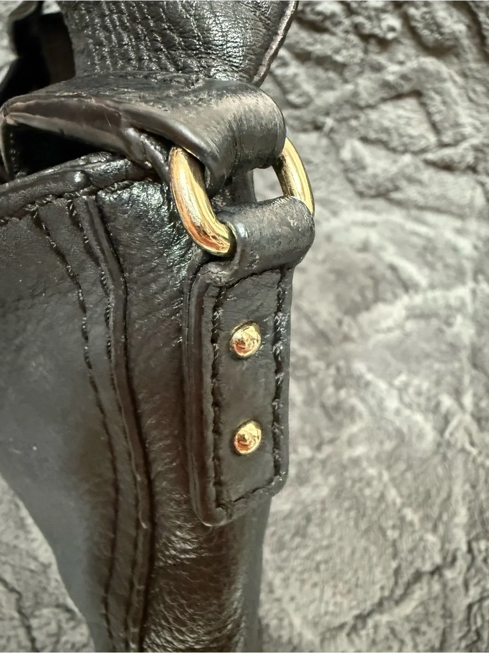 kate spade Black Pebbled Leather Crossbody with Gold Hardware